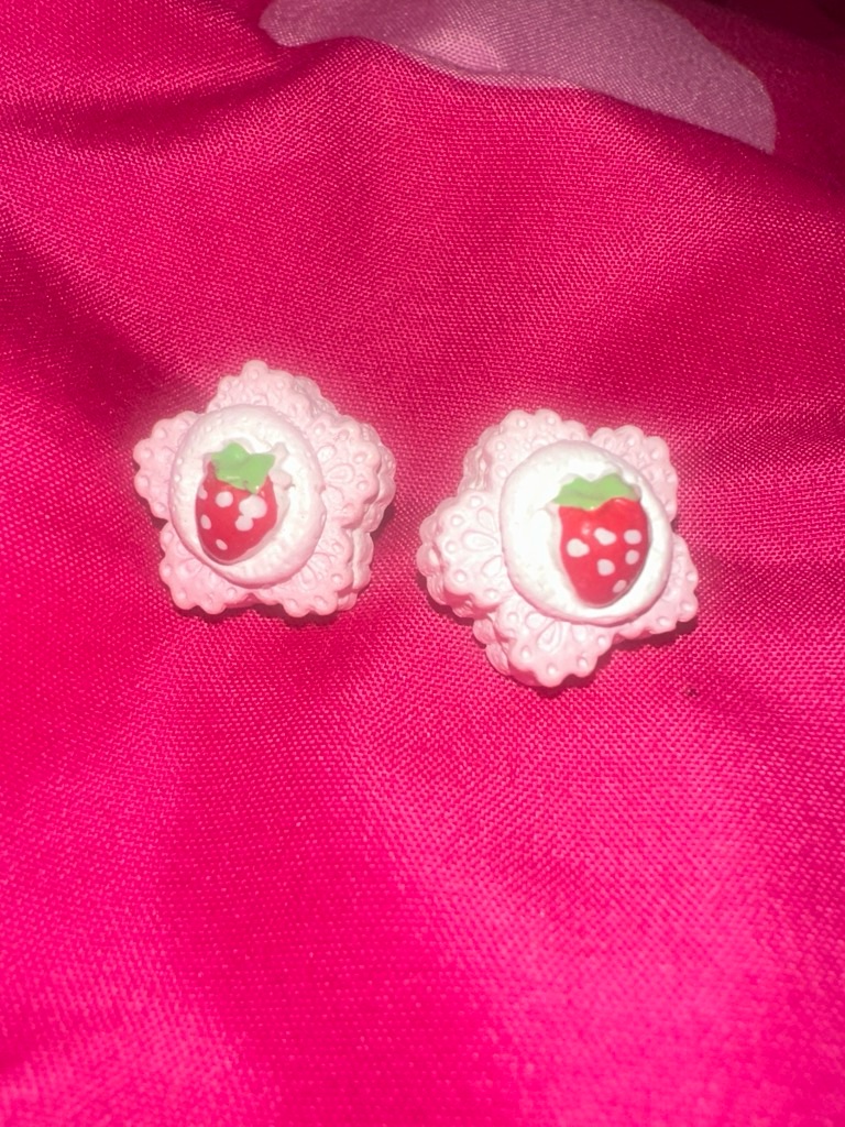 Pink Strawberry Cake Earrings  Brand